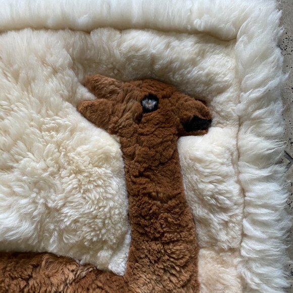 Vintage Llama Alpaca Fur Wall Hanging Rug Peru Tapestry Patchwork Hide 29"×43" - Picture 4 of 9